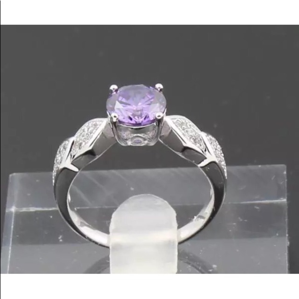 DO NOT SHARE 14k Gold, Purple Amethyst & Diamond - Picture 3 of 5